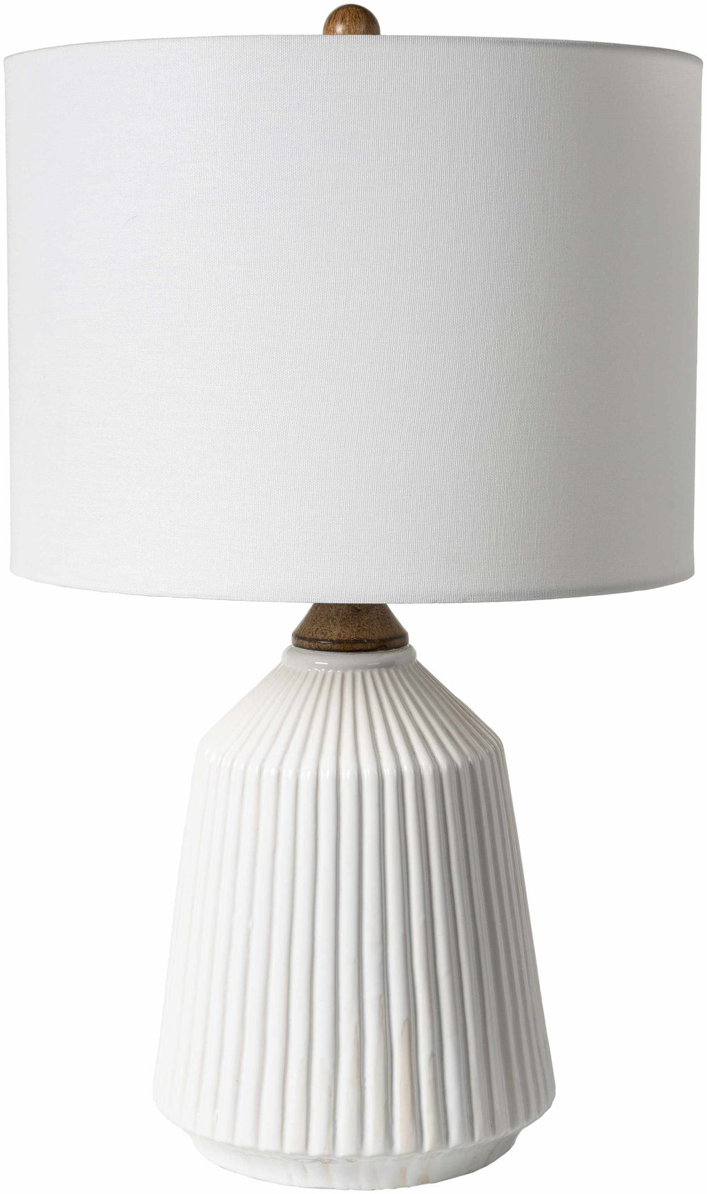 Tramutola White Ceramic Table Lamp With Linen Lampshade