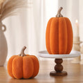Vicenpal Orange Flocked Velvet Mini Pumpkins Two Pack