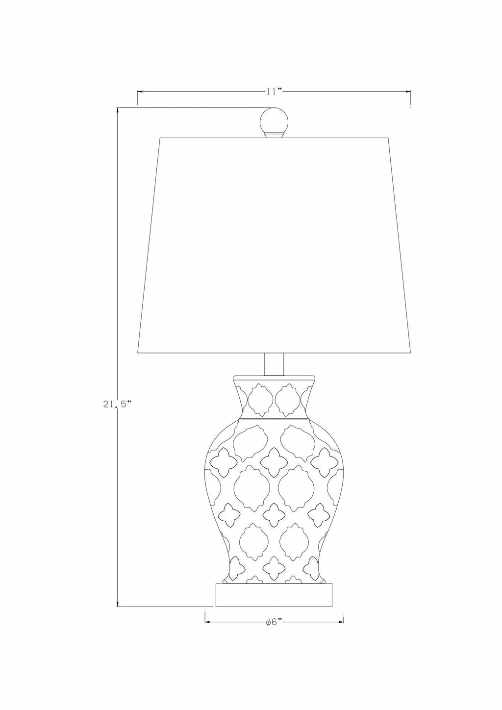 Pangian White And Blue Ceramic Table Lamp With Crystal Base