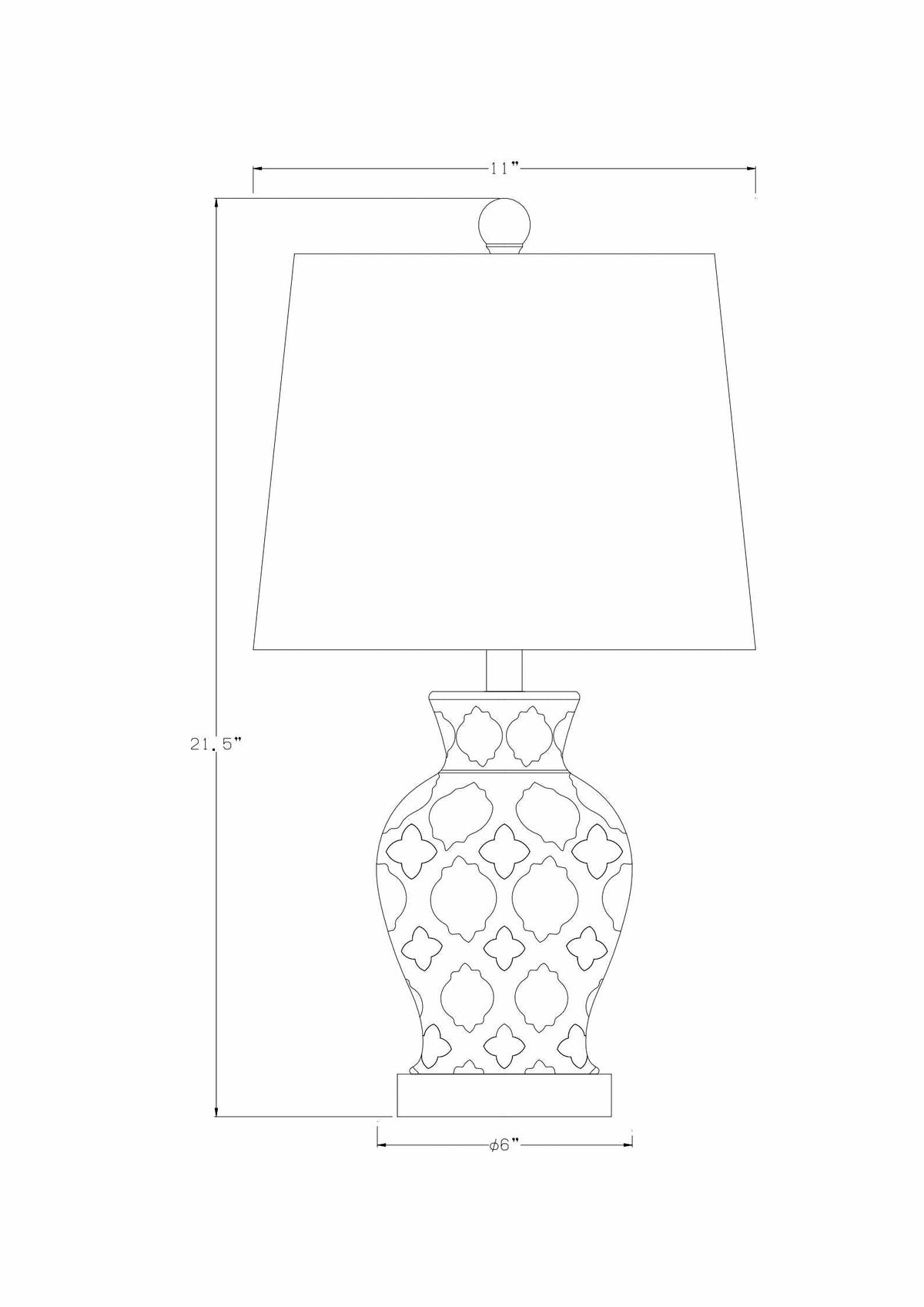 Pangian White And Blue Ceramic Table Lamp With Crystal Base