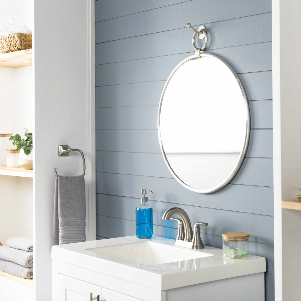 Plougasnou Silver Gray Brass Contemporary Wall Mirror