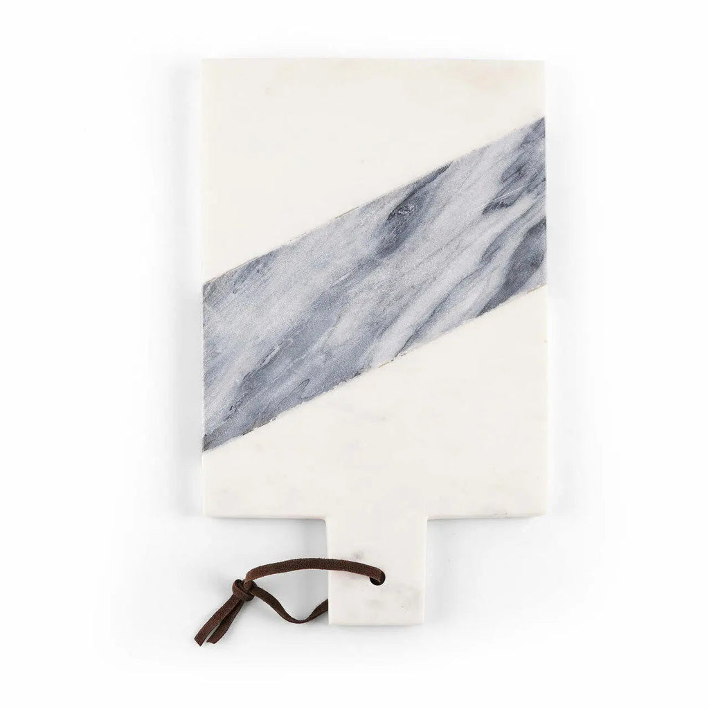 Piera Contemporary White And Gray Marble Paddle Board