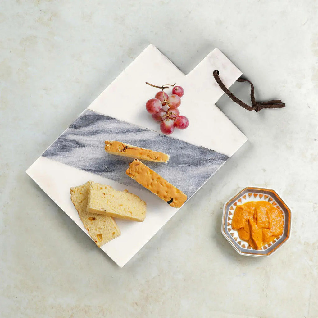 Piera Contemporary White And Gray Marble Paddle Board