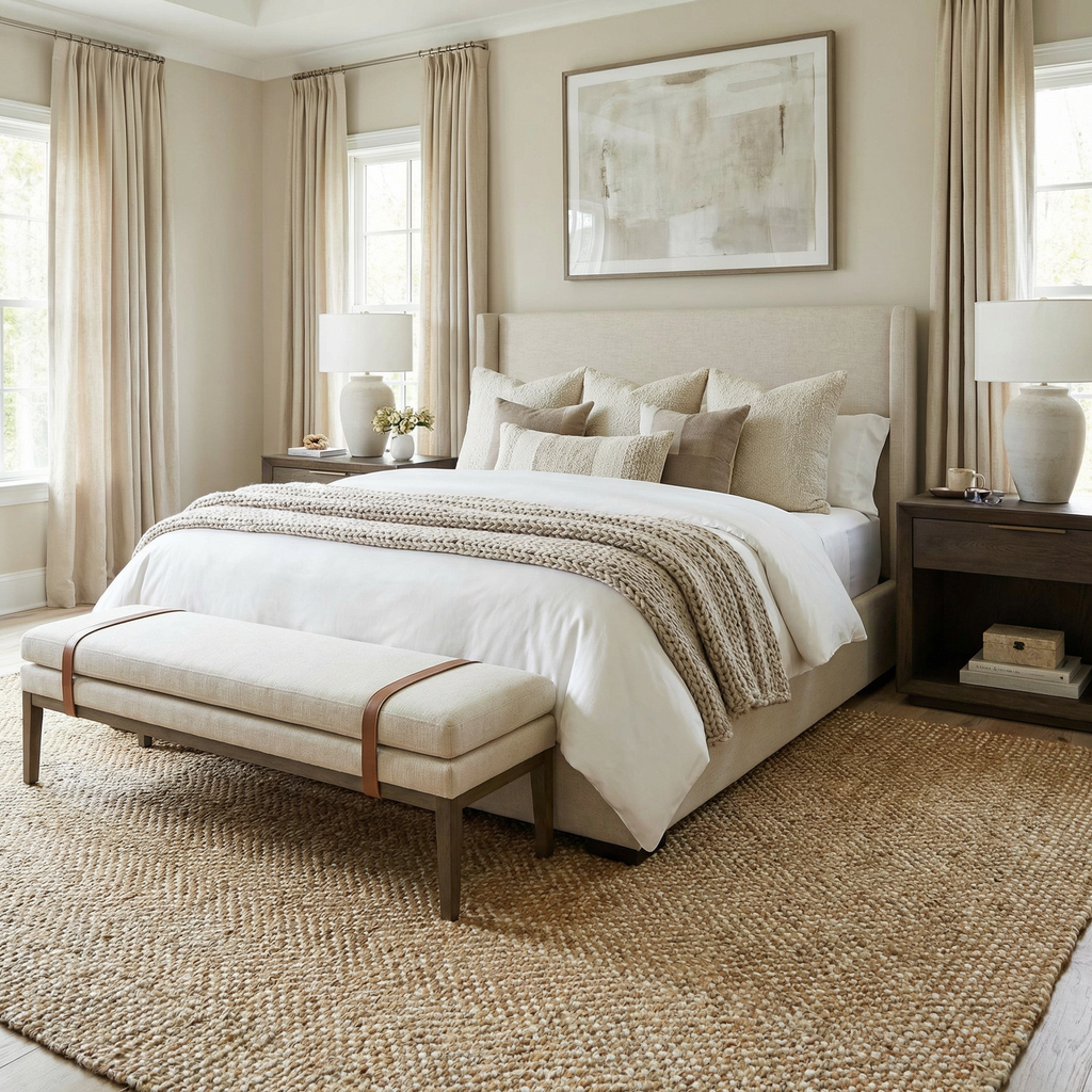 Elan Dinah Textured Jute Rug Tan Hand Woven Flat Weave