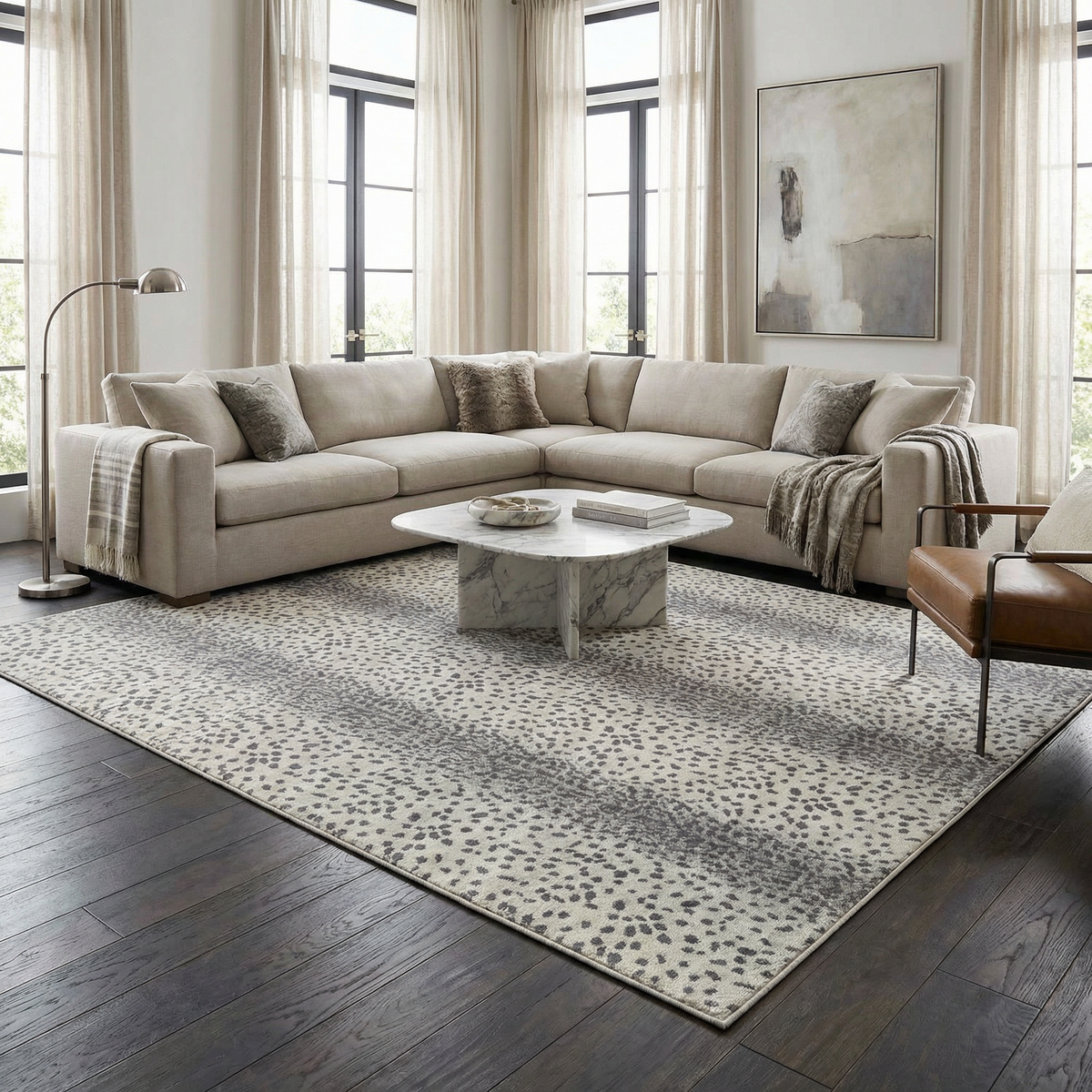 Hearthside Furnishings Pointblank Turkish Gray Antelope Rug