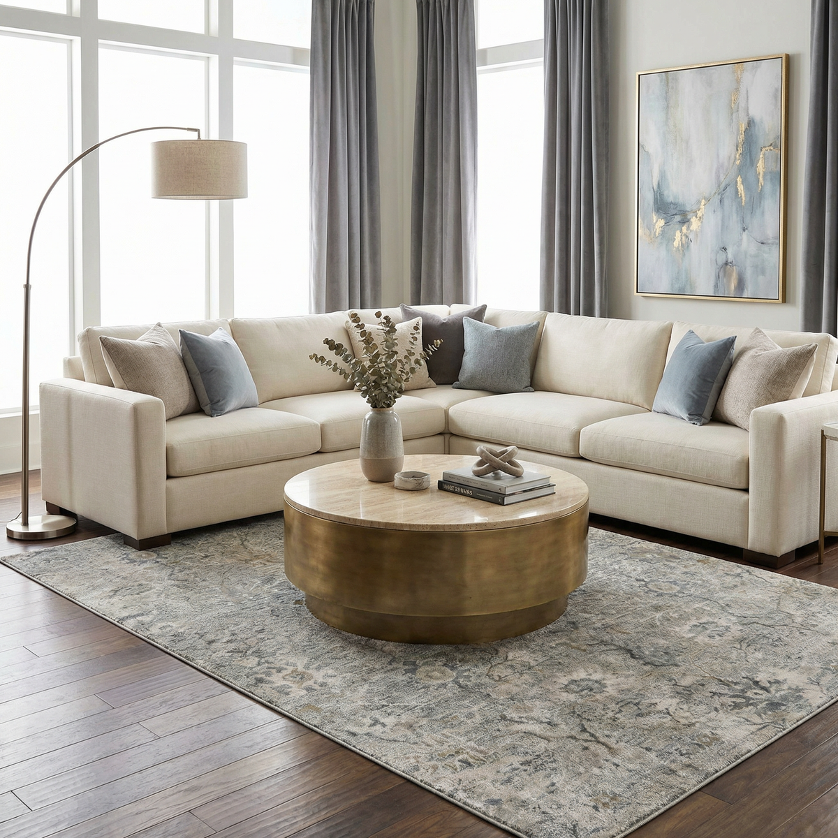 Gilmanton Thick Luxe Boutique Rug In Taupe With Refined Fringe
