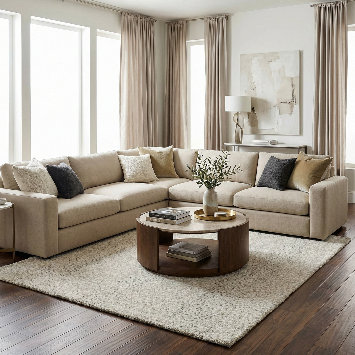 Daiva Luxe Rug Plush High Pile Contemporary Beige