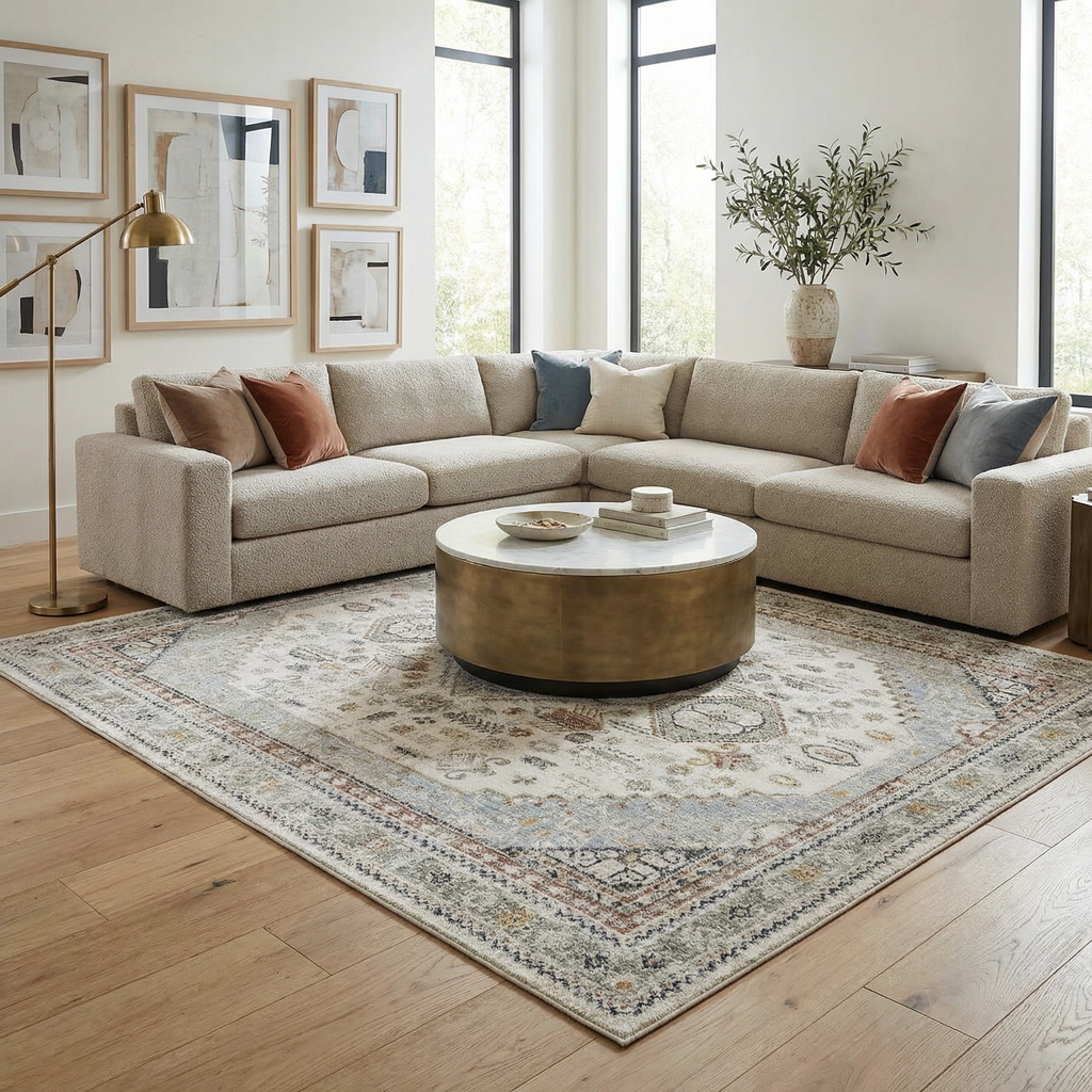 Lumina Kouta Light Gray Area Rug Machine Woven Turkish Elegance