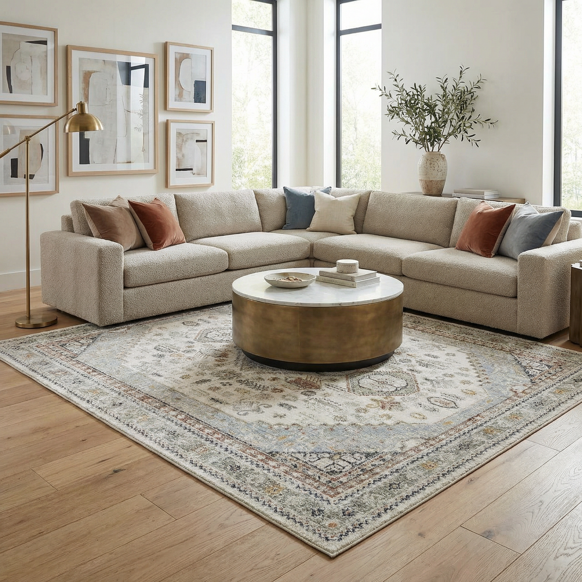 Lumina Kouta Light Gray Area Rug Machine Woven Turkish Elegance