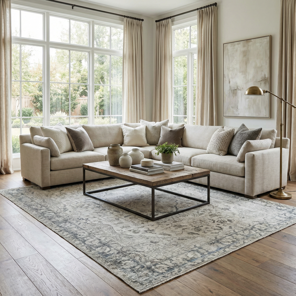 Haile Boutique Low Profile Machine Washable Rug Gray