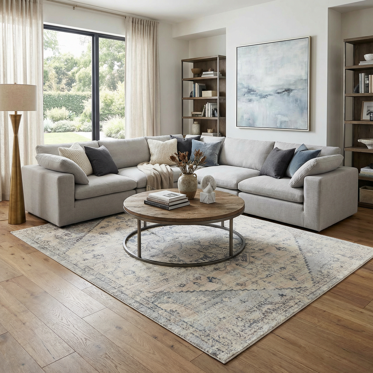 Aurelia Home Orrick Persian Medallion Area Rug Light Gray