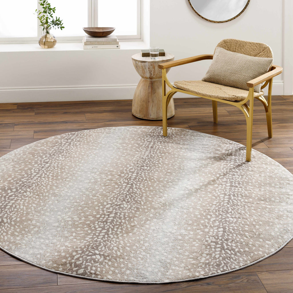 Pointblank Sophisticated Tan Leopard Area Rug With Texture