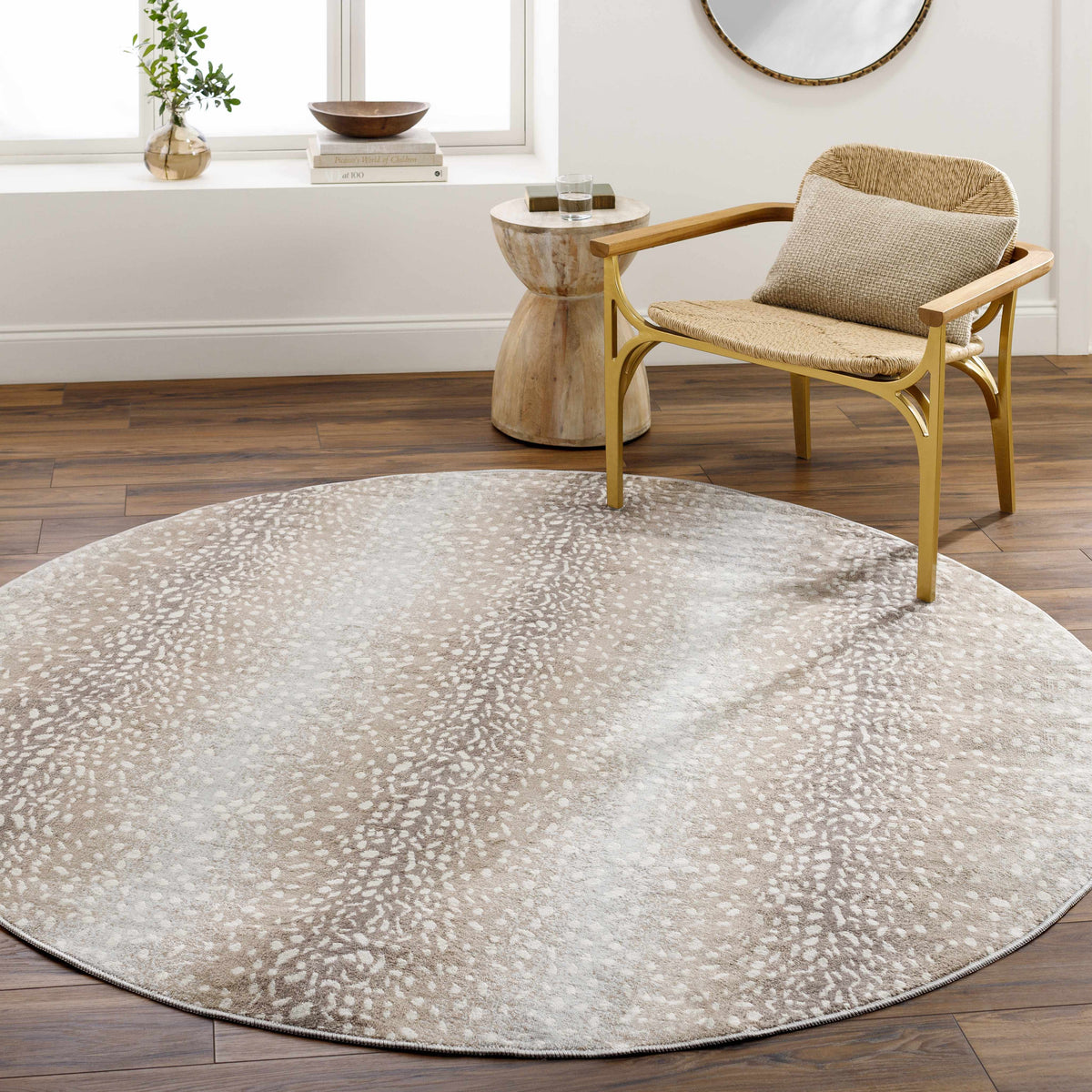 Pointblank Sophisticated Tan Leopard Area Rug With Texture