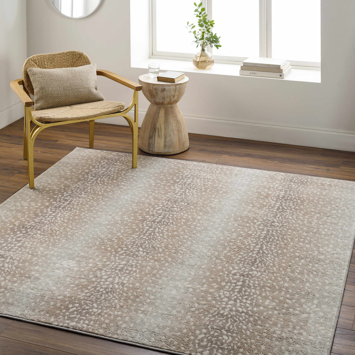 Pointblank Sophisticated Tan Leopard Area Rug With Texture
