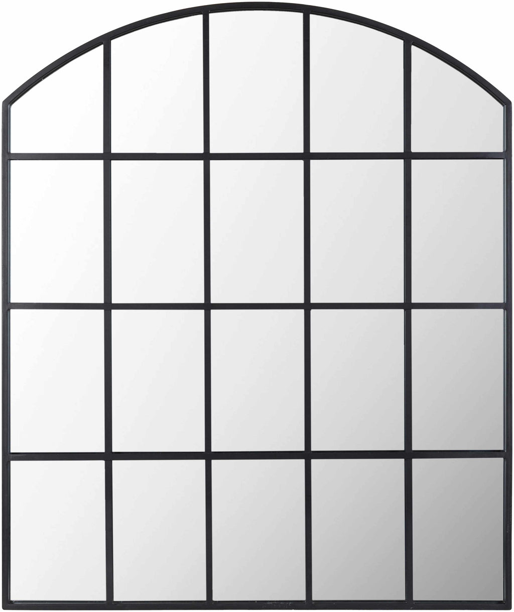 Pisignano Matte Black Sculptural Caged Iron Mirror