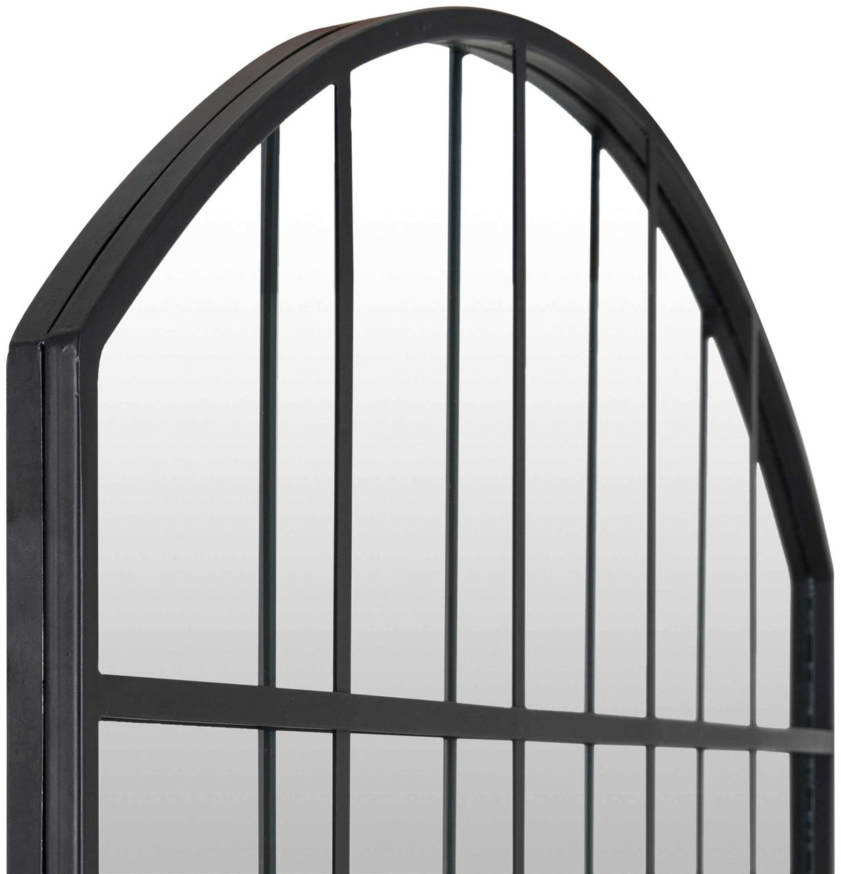Pisignano Matte Black Sculptural Caged Iron Mirror