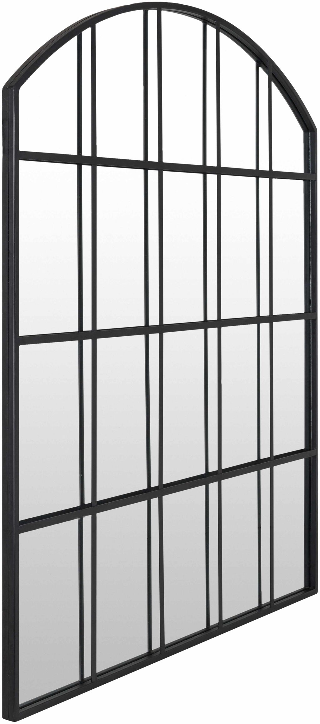 Pisignano Matte Black Sculptural Caged Iron Mirror
