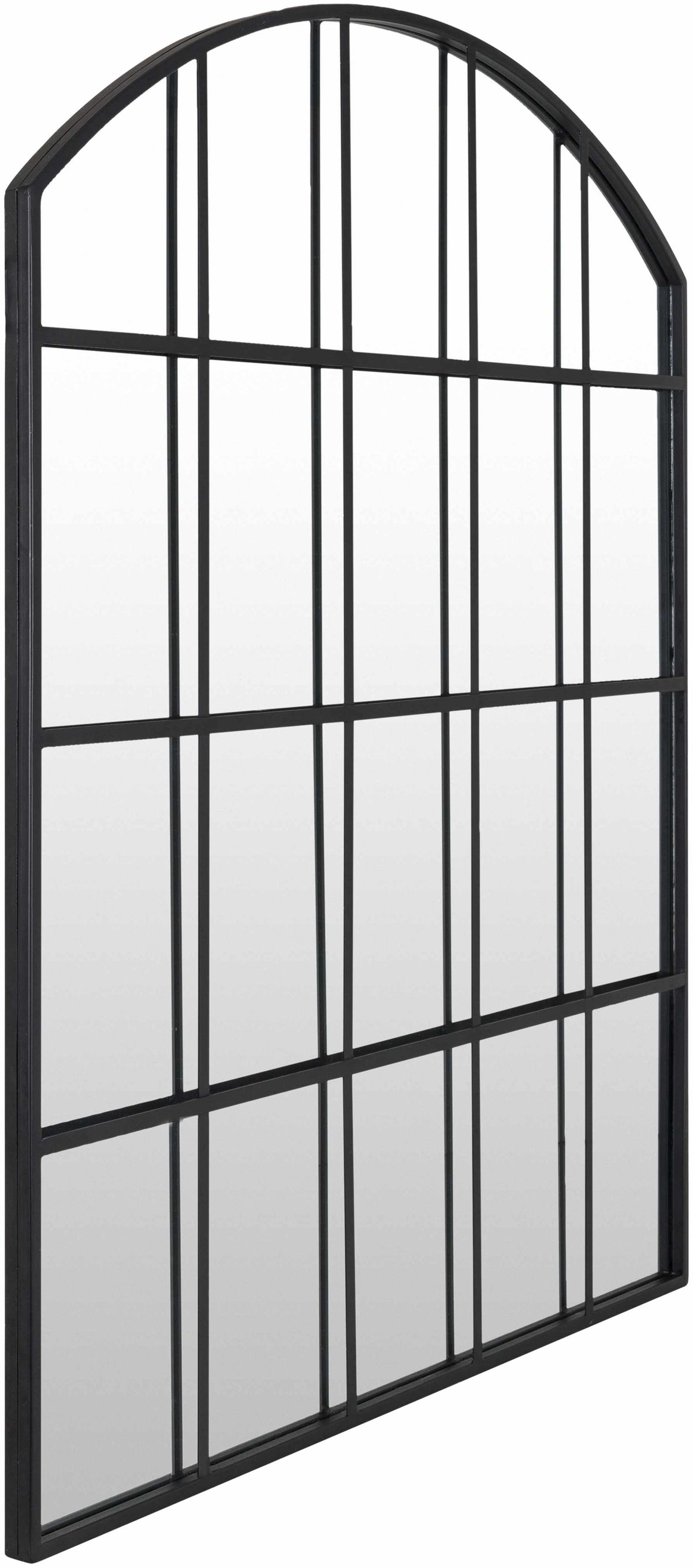 Pisignano Matte Black Sculptural Caged Iron Mirror