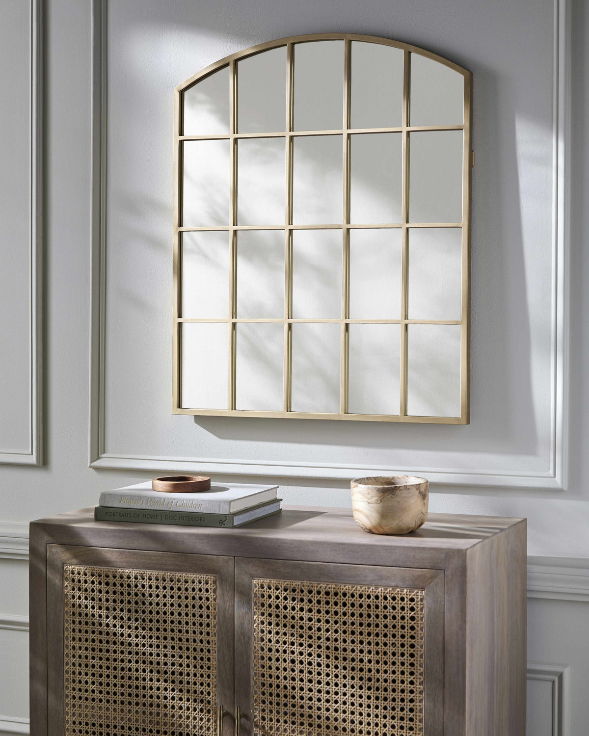 pisignano Gold Caged Iron Accent Mirror. Heritage Style.