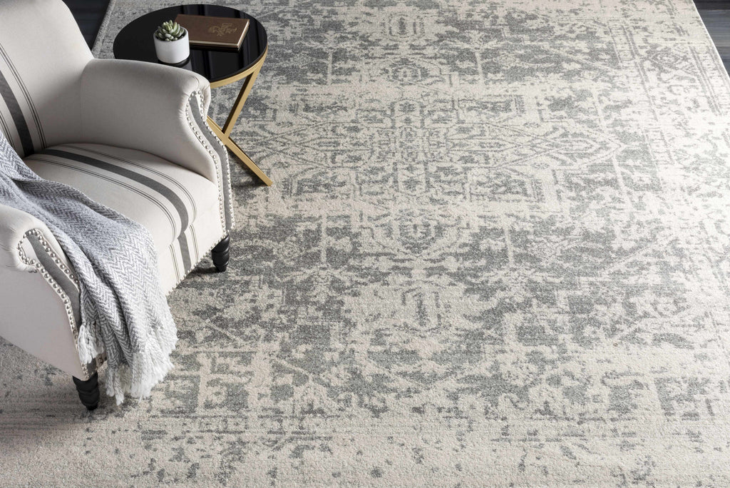 Lumina Rachel Area Rug Traditional Charcoal Gray Machine Woven