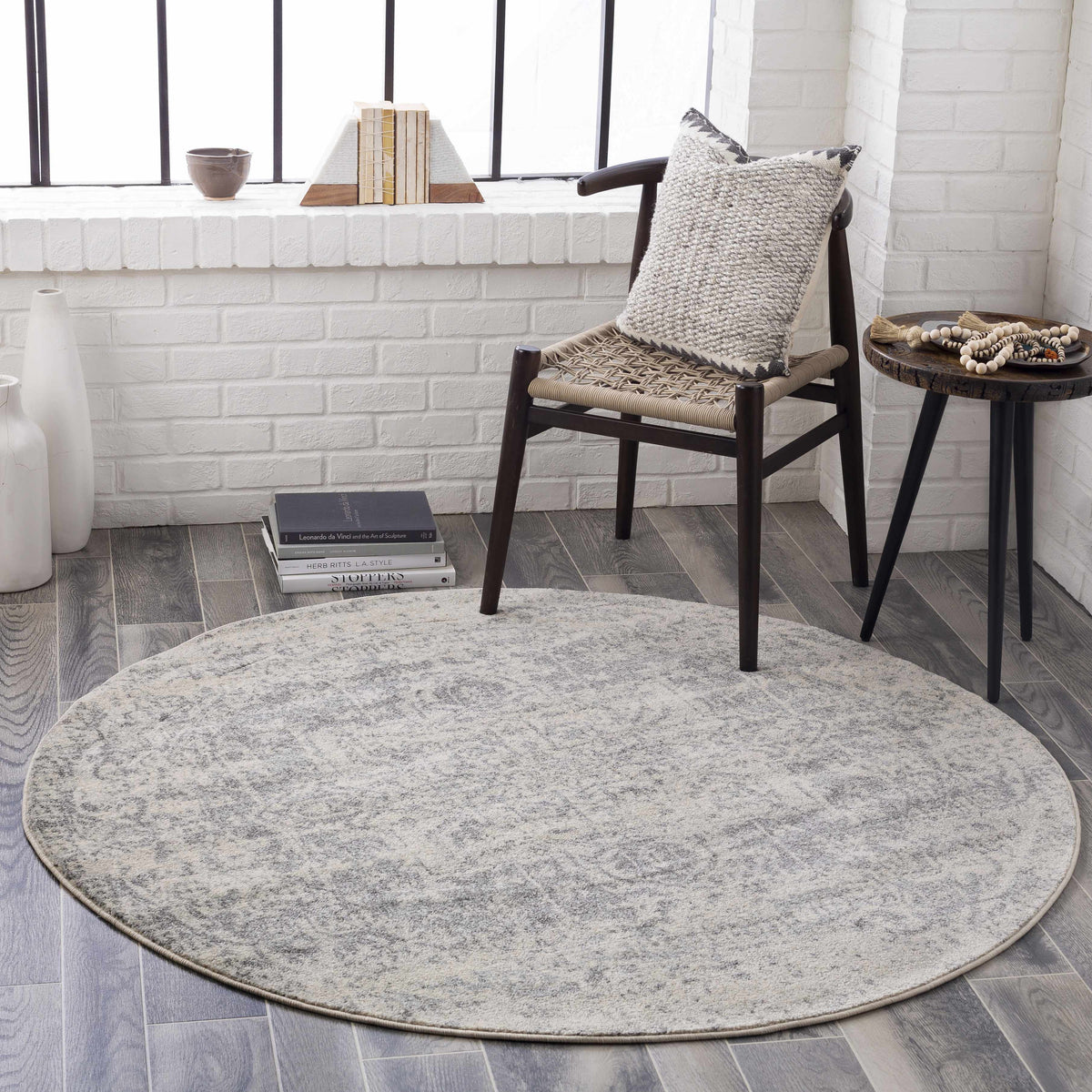 Lumina Rachel Area Rug Traditional Charcoal Gray Machine Woven