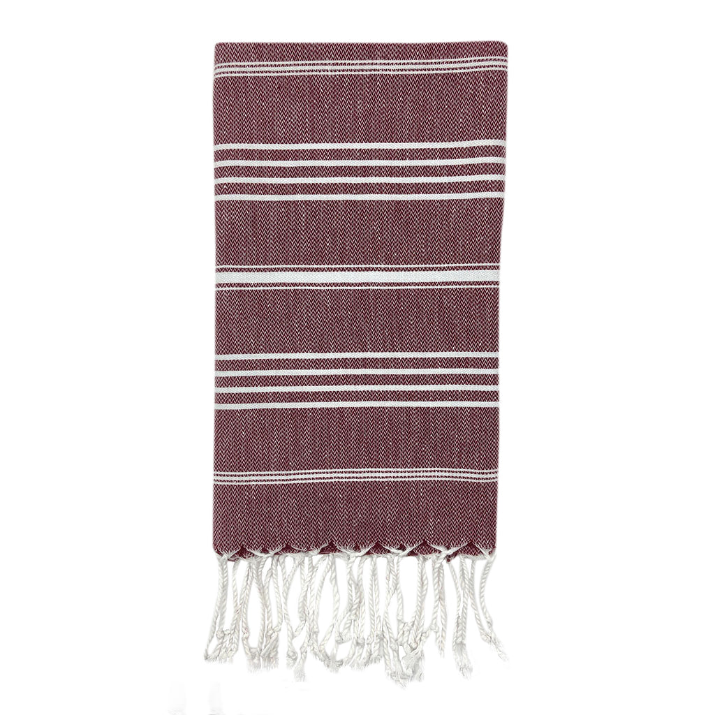 Luxury Turkish Cotton Hand Towel With Hand Knotted Fringe