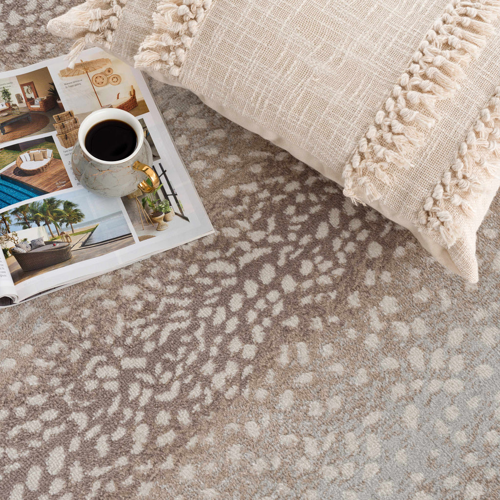 Pointblank Sophisticated Tan Leopard Area Rug With Texture