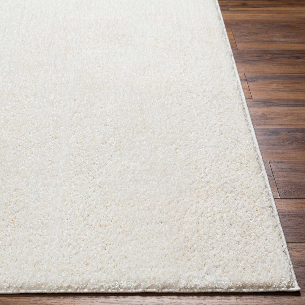 Judy Plush Washable Area Rug Off White Rubber Backed