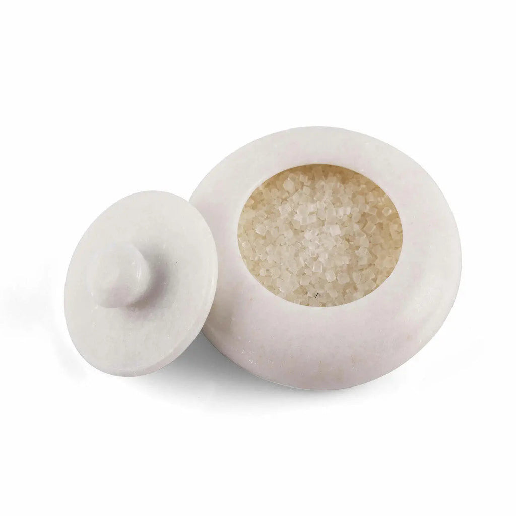Salero Elegant Marble Salt Cellar With Protective Lid