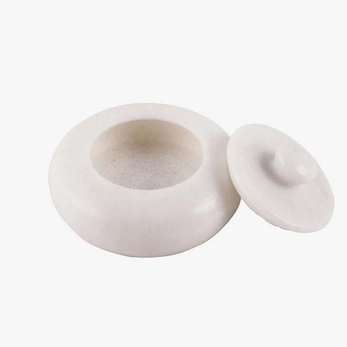 Salero Elegant Marble Salt Cellar With Protective Lid
