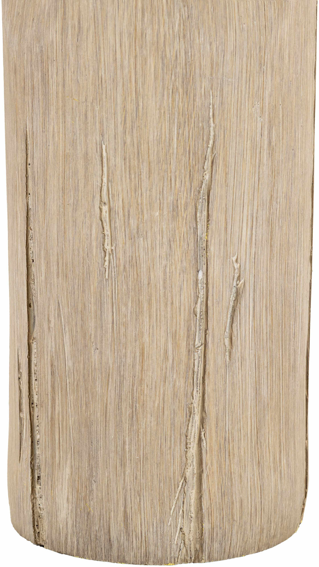 Simala Warm Gray Wood Table Lamp With Bronze Linen Shade