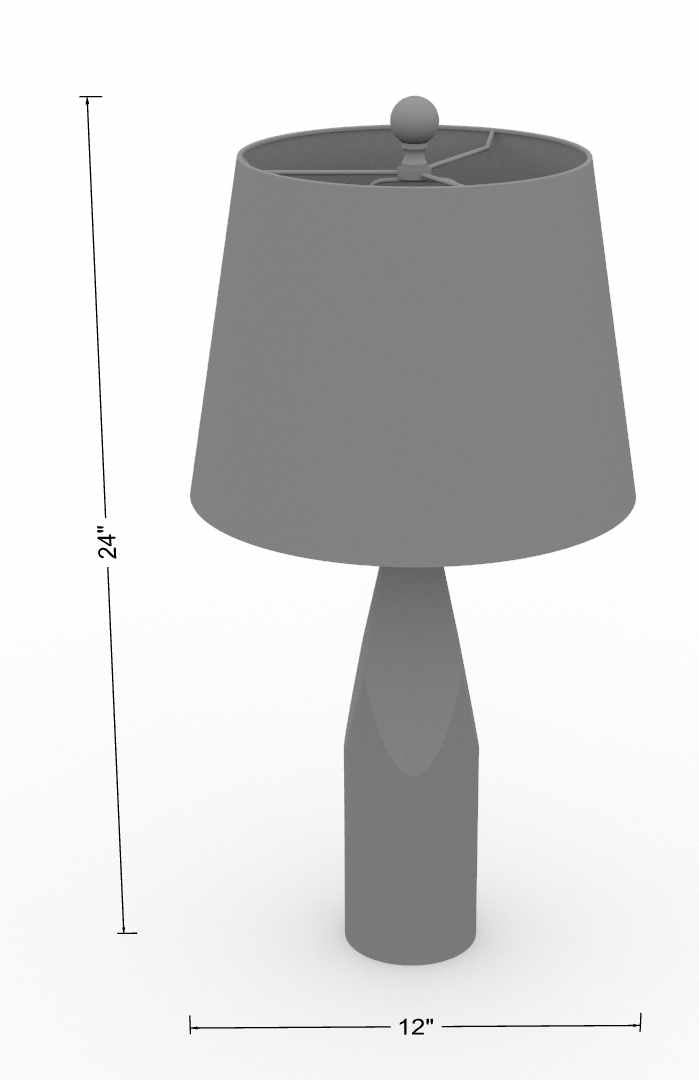 Simala Warm Gray Wood Table Lamp With Bronze Linen Shade