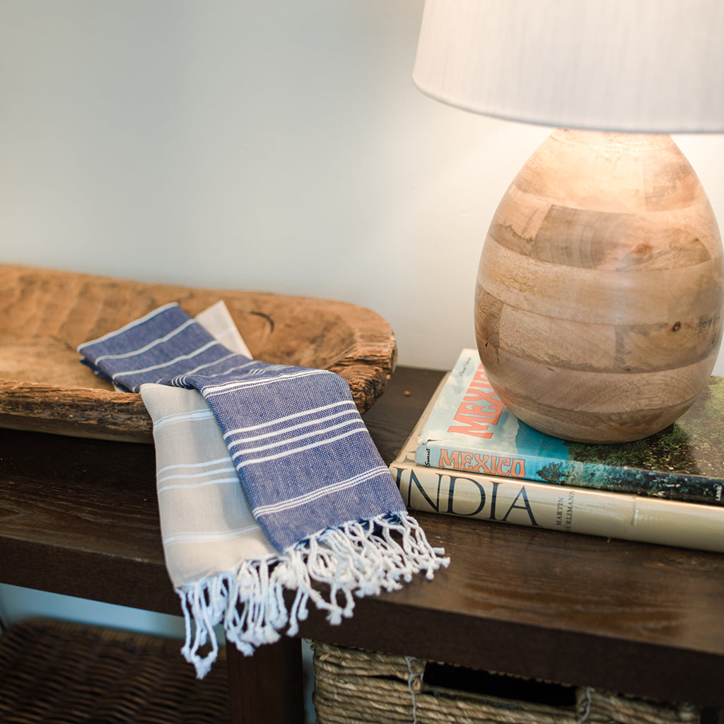 Luxury Turkish Cotton Hand Towel With Hand Knotted Fringe
