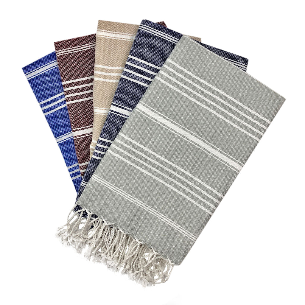 Luxury Turkish Cotton Hand Towel With Hand Knotted Fringe