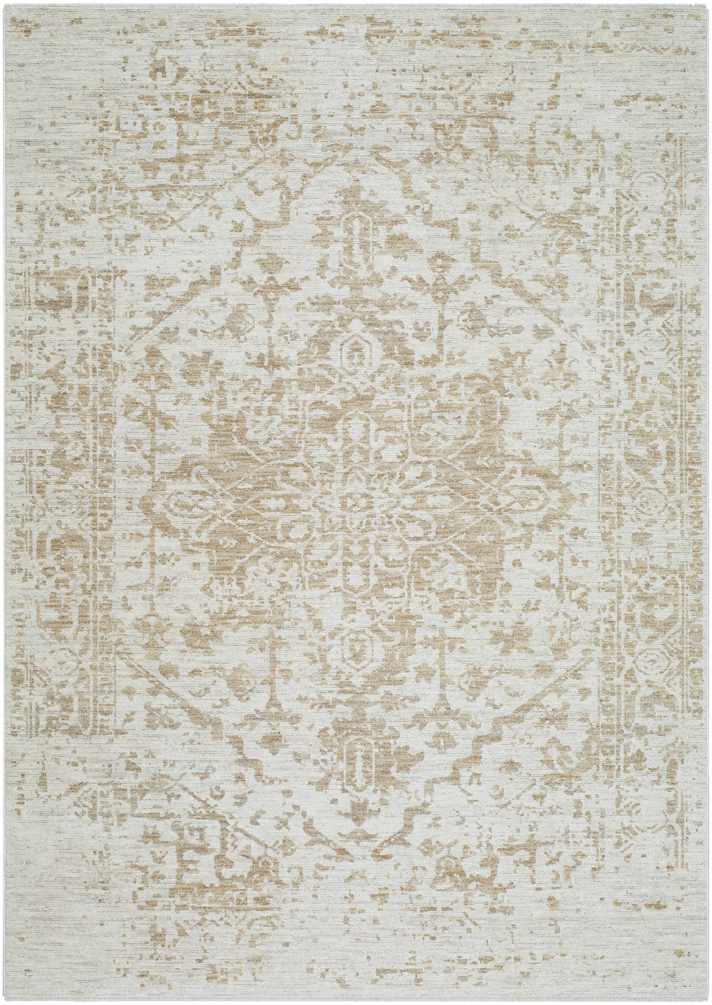 Sunee Luxe Rug Soft Neutrals With Fringed Edge In Cream Taupe Ivory