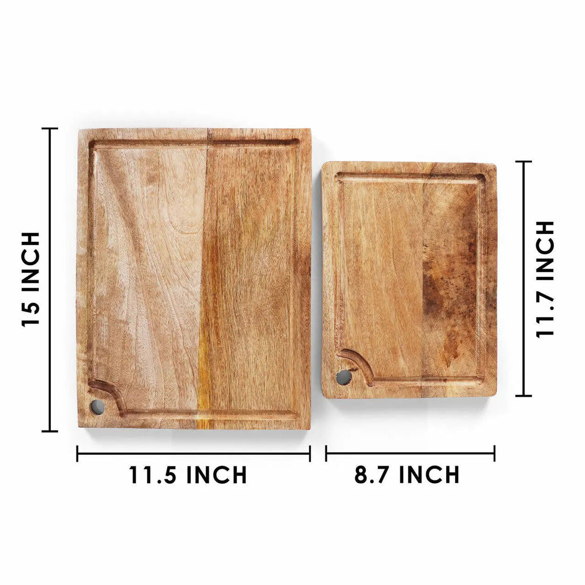 Taglio Mango Wood Cutting Boards Set Of Two Juice Groove Edge
