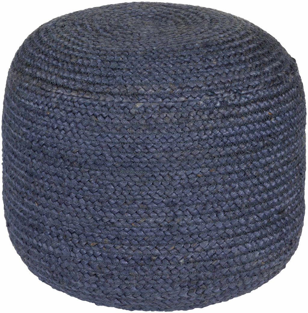 Aura Living Gail Knitted Pouf Woven In Dyed Navy Jute