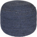 Aura Living Gail Knitted Pouf Woven In Dyed Navy Jute