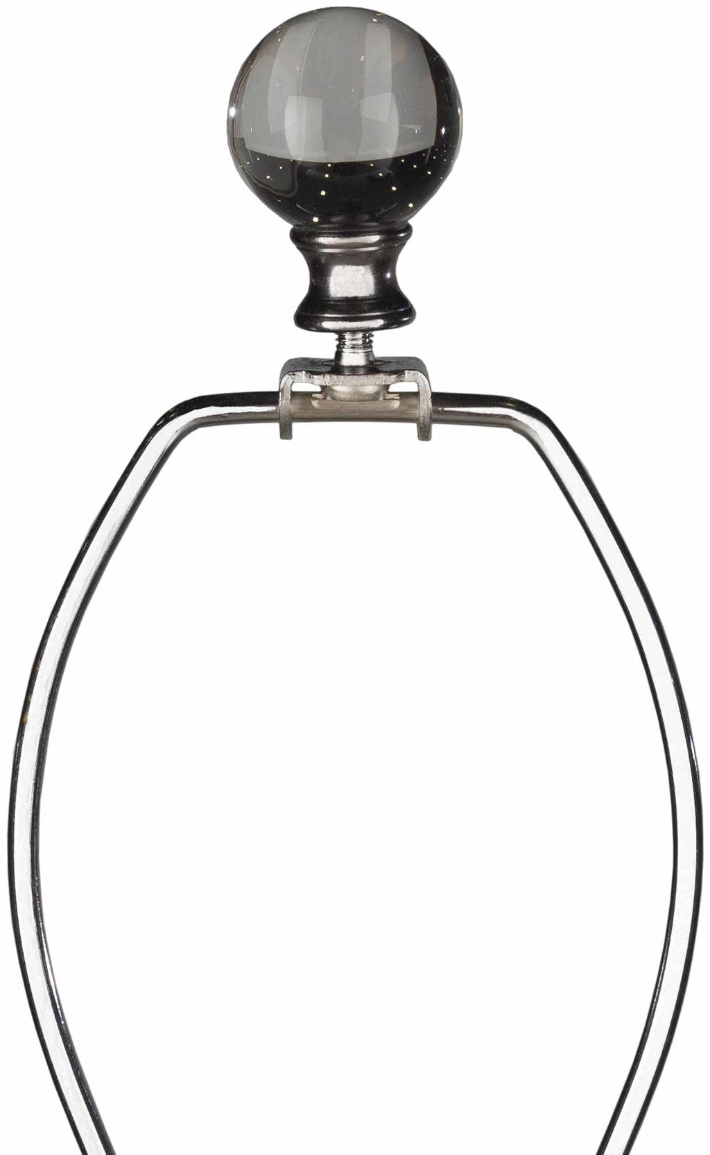 Tuka Tan Ceramic Table Lamp with Clear Crystal Base and Ivory Shade
