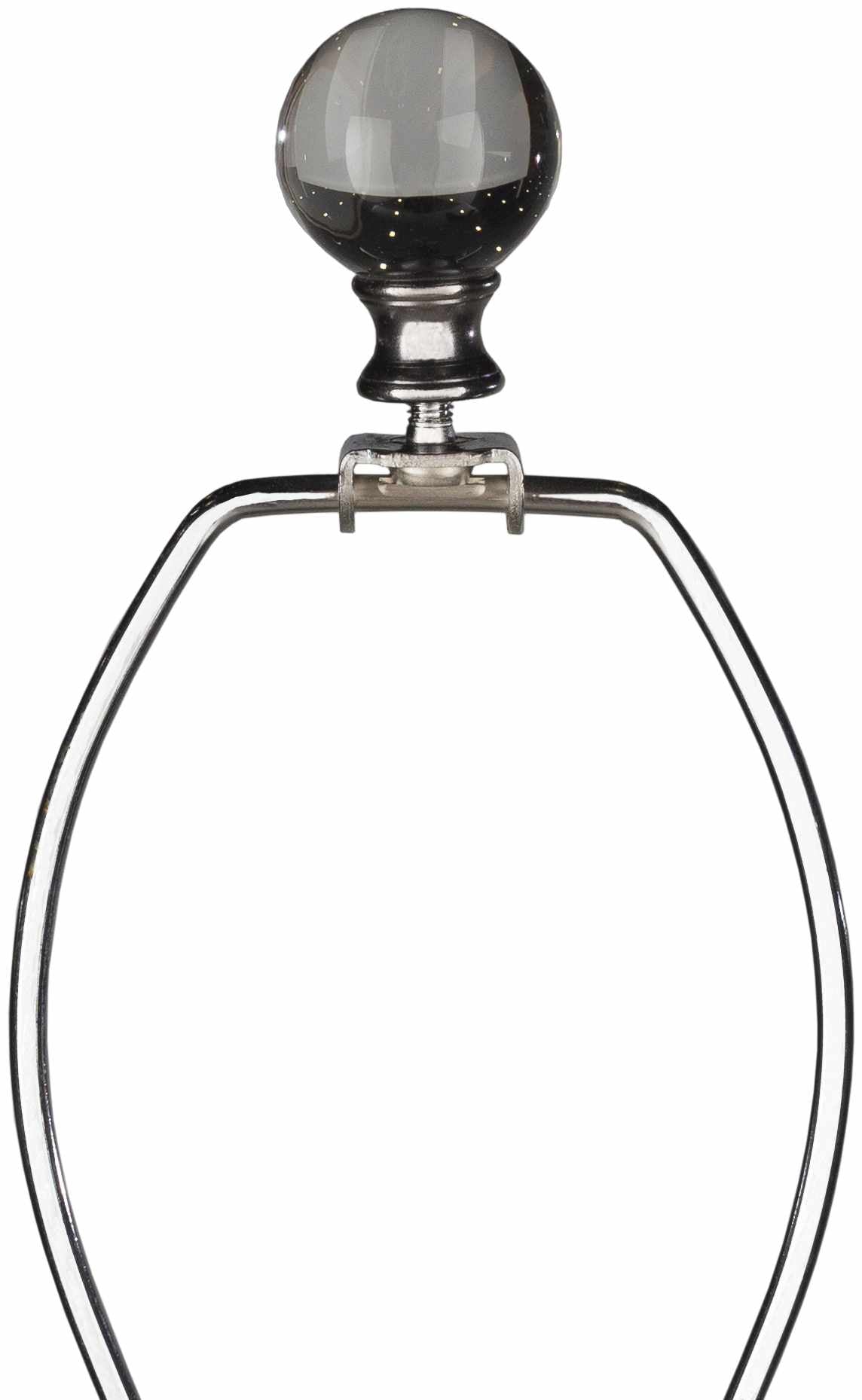 Tuka Tan Ceramic Table Lamp with Clear Crystal Base and Ivory Shade