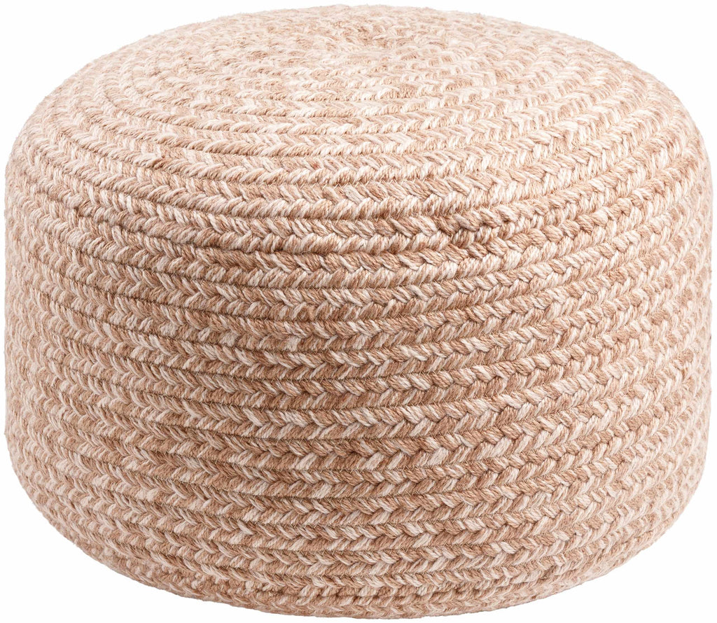 Tonanitla Blush Knitted Outdoor Pouf Crafted From Recycled Yarn