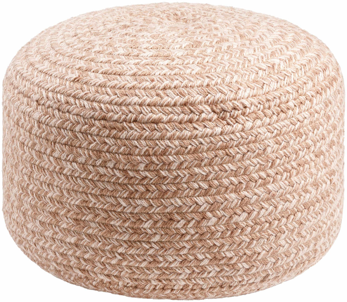 Tonanitla Blush Knitted Outdoor Pouf Crafted From Recycled Yarn