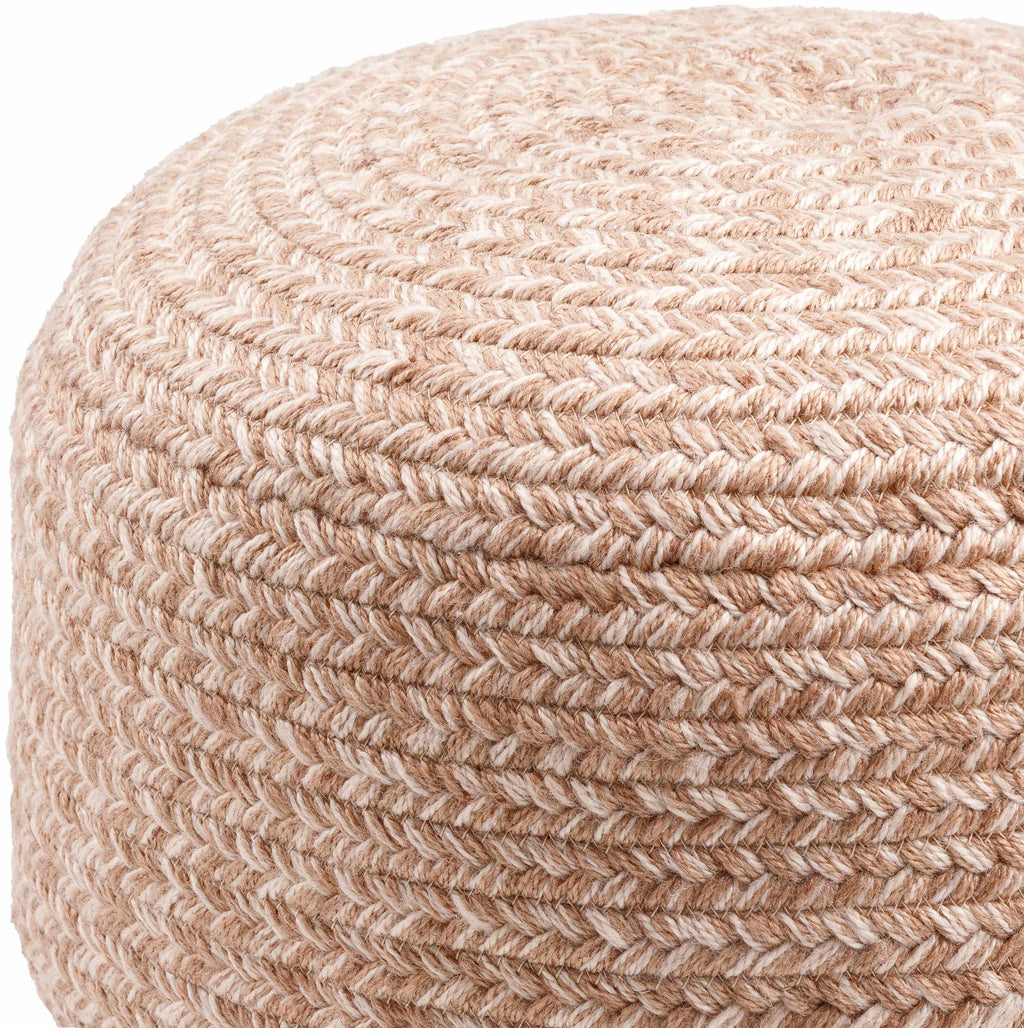 Tonanitla Blush Knitted Outdoor Pouf Crafted From Recycled Yarn