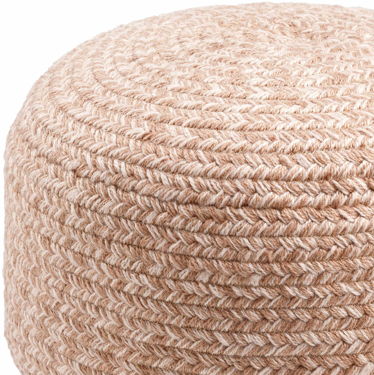 Tonanitla Blush Knitted Outdoor Pouf Crafted From Recycled Yarn