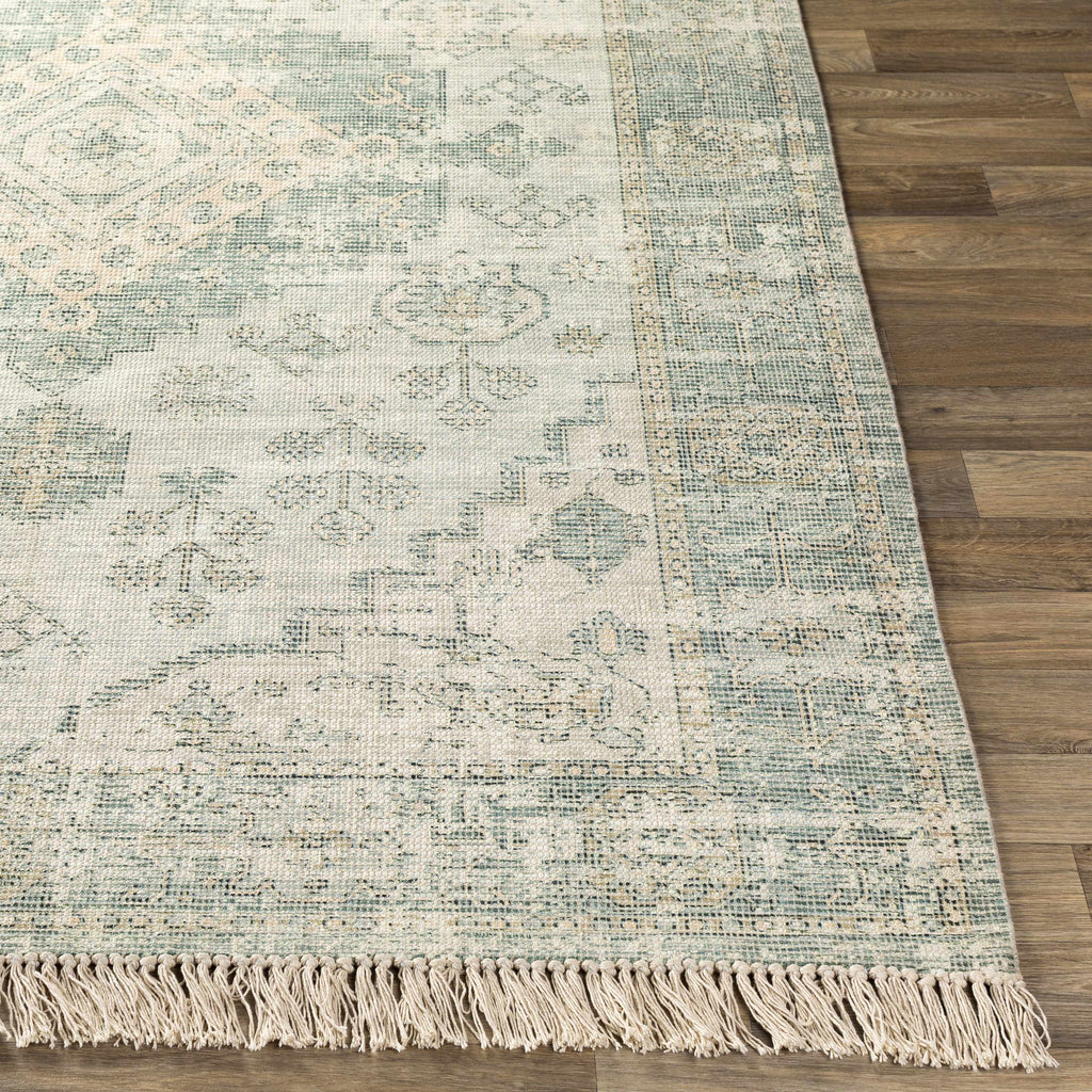 Undy Hand Woven Cotton Blend Rug With Garden Fringe