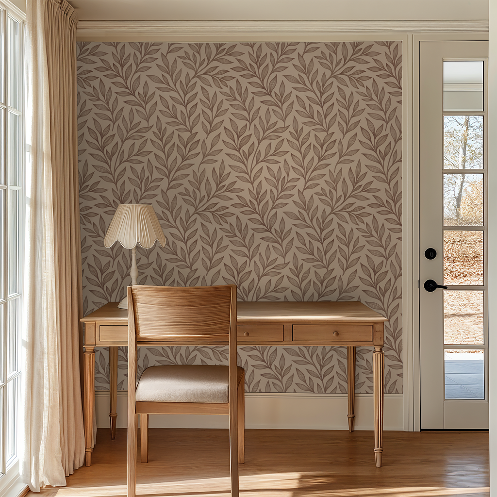 Wall Blush Originals La Vid Organic Vine Wallpaper SM01 Soft Beige