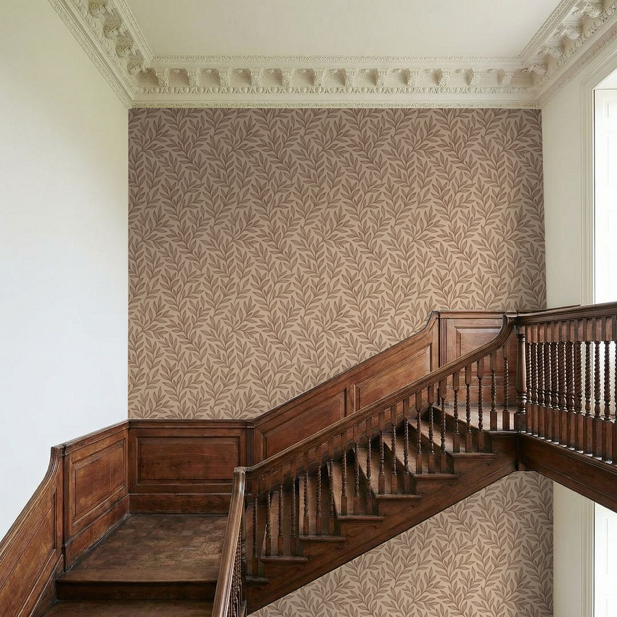 Wall Blush Originals La Vid Organic Vine Wallpaper SM01 Soft Beige