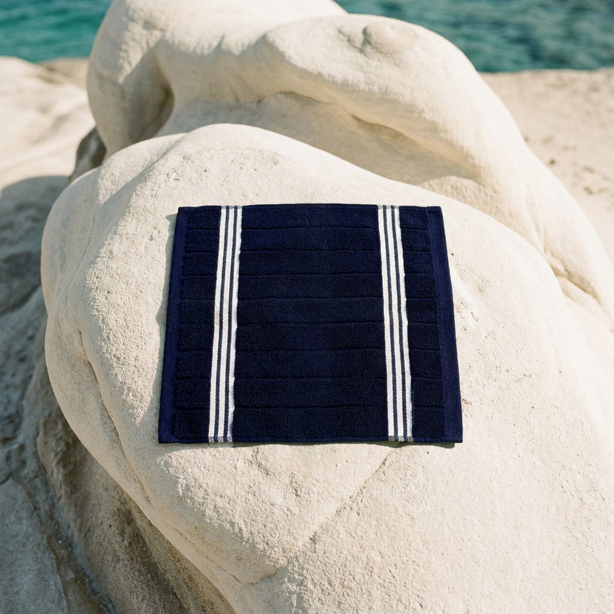 Nautilus 600 GSM Australian Cotton Towel Navy Blue Striped