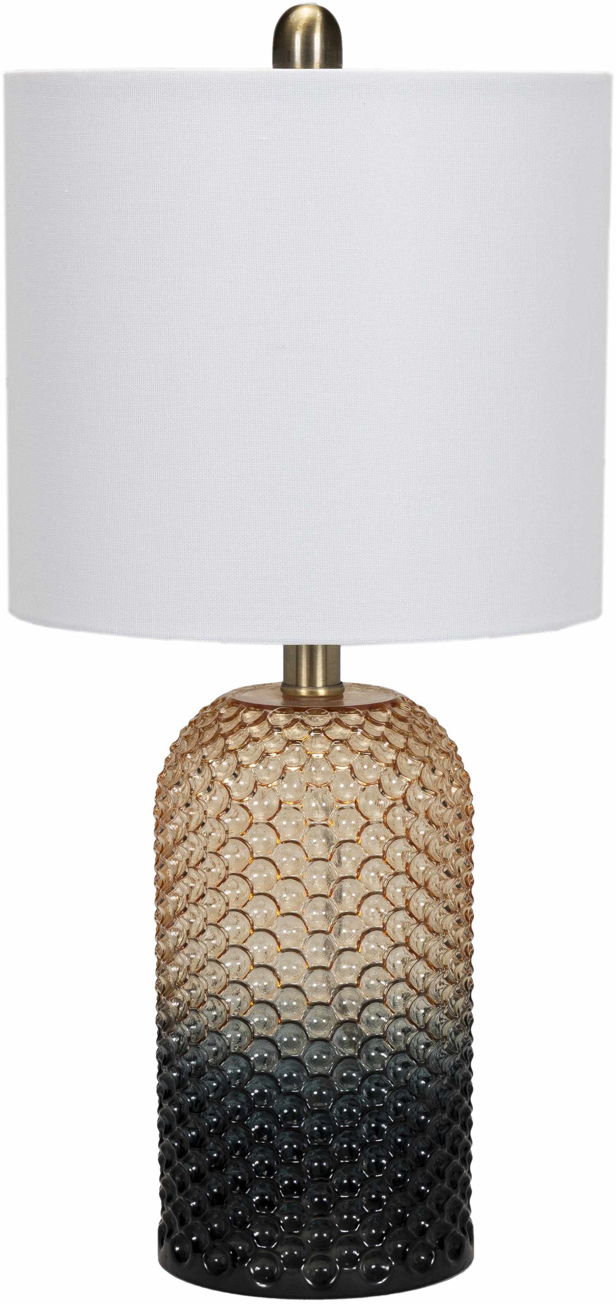 Willowdene Modern Glass Table Lamp Charcoal Olive White Linen