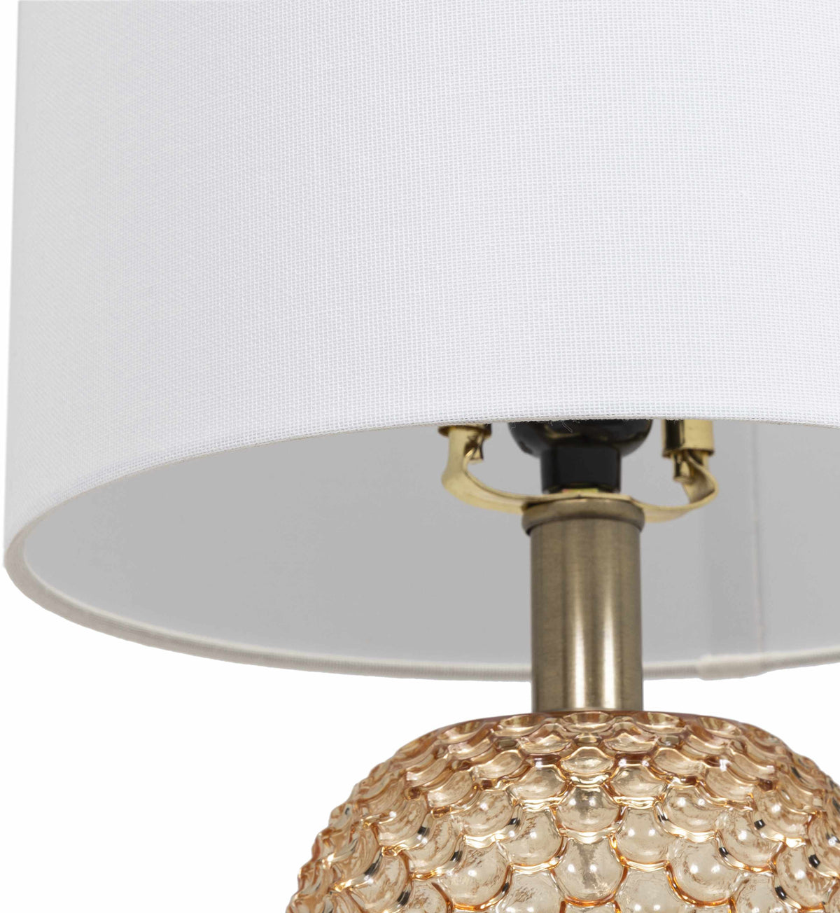 Willowdene Modern Glass Table Lamp Charcoal Olive White Linen